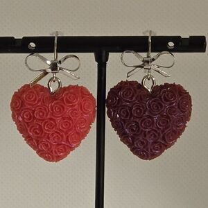Rose Heart Earrings